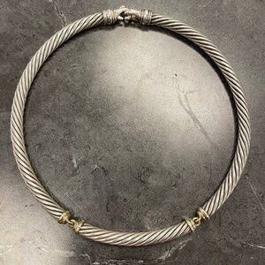 David Yurman Metro Cable Collar Necklace .925 & 14k